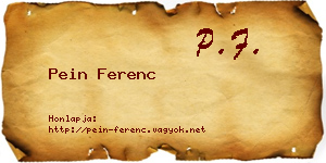Pein Ferenc névjegykártya