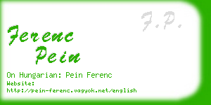 ferenc pein business card